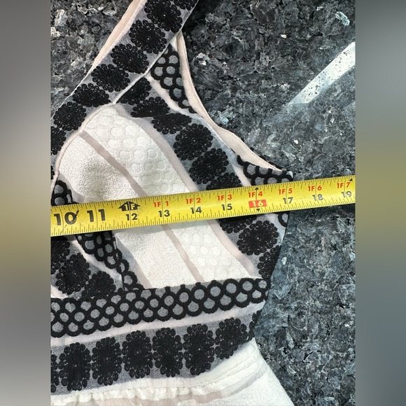 Plenty By Tracy Reese Loretta Black White Jacquard Stripe Dress Size 6 Small - Picture 9 of 12